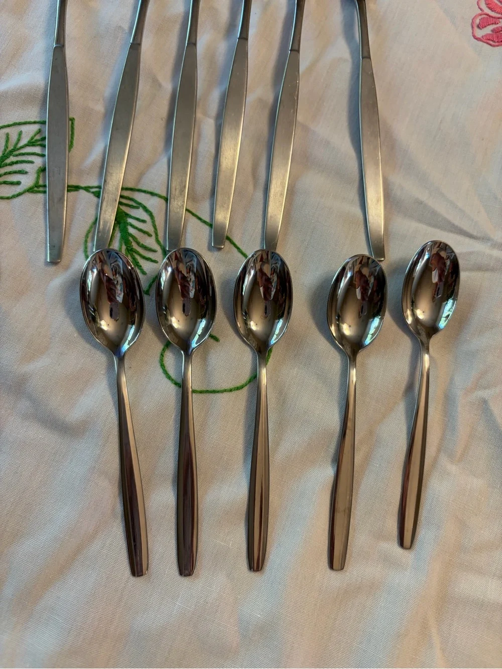 Oneida Community Vintage Frosted Cocktail Forks set of 6 with Cocktail Spoons